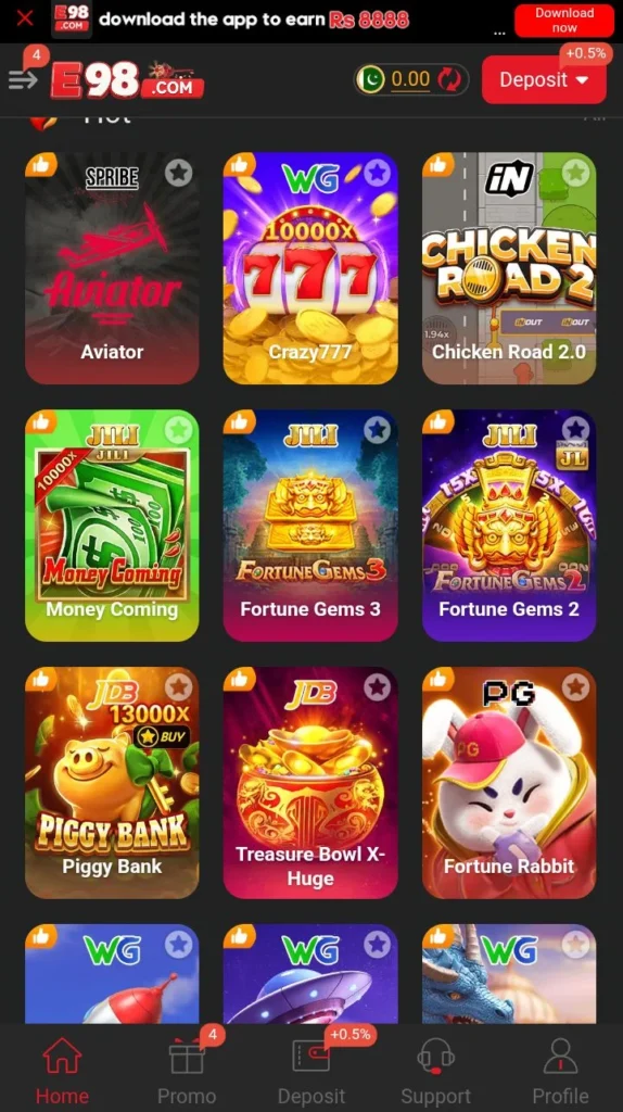 E 98 game